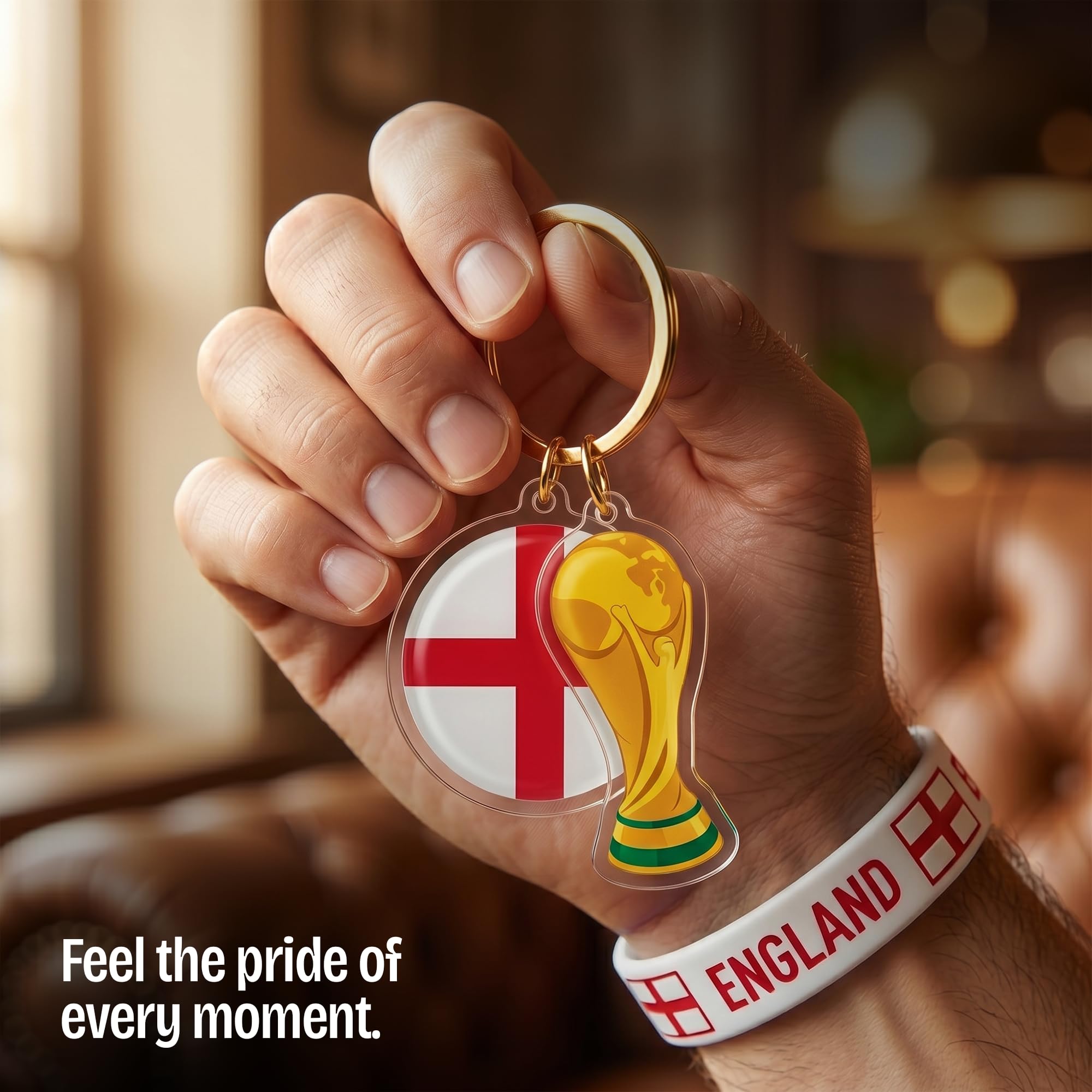 2026 World Cup Supporter Set – Bunting, Thundersticks, Wristband & Keyring – Football Fan Set for World Cup, Parties & Events, USA/Mexico/England