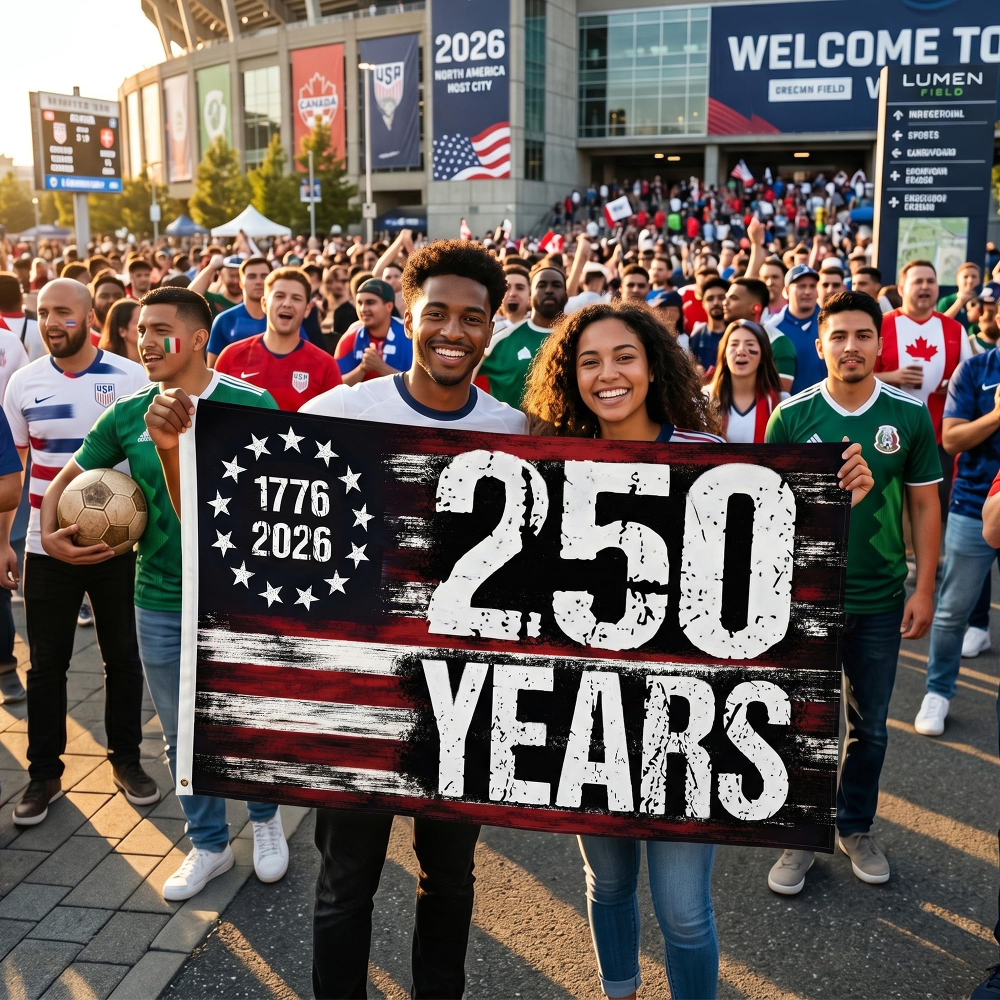 2026 World Cup Welcome Flag 3x5 ft – Double Sided Printed Outdoor Flags with USA, Canada & Mexico Design – Decorative Yard Banner for Soccer Tournament, Lawn, Patio & Sports Fans – Weather Resistant