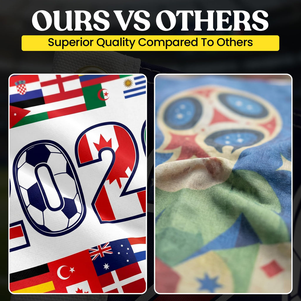 2026 World Cup Welcome Flag 3x5 ft – Double Sided Printed Outdoor Flags with USA, Canada & Mexico Design – Decorative Yard Banner for Soccer Tournament, Lawn, Patio & Sports Fans – Weather Resistant