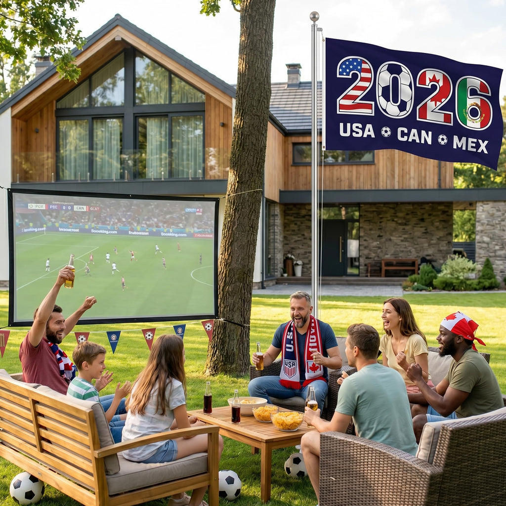 2026 World Cup Welcome Flag 3x5 ft – Double Sided Printed Outdoor Flags with USA, Canada & Mexico Design – Decorative Yard Banner for Soccer Tournament, Lawn, Patio & Sports Fans – Weather Resistant