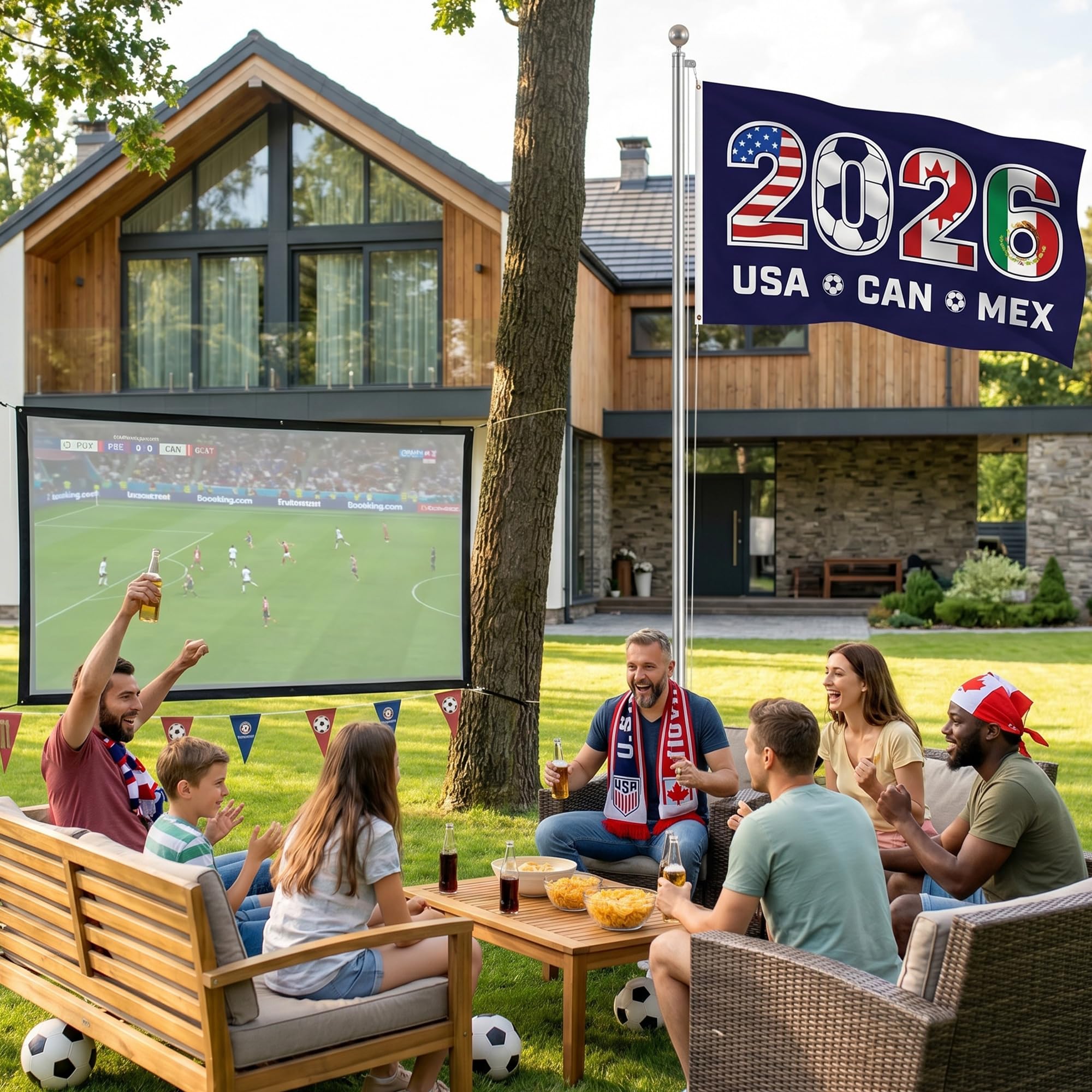 2026 World Cup Welcome Flag 3x5 ft – Double Sided Printed Outdoor Flags with USA, Canada & Mexico Design – Decorative Yard Banner for Soccer Tournament, Lawn, Patio & Sports Fans – Weather Resistant