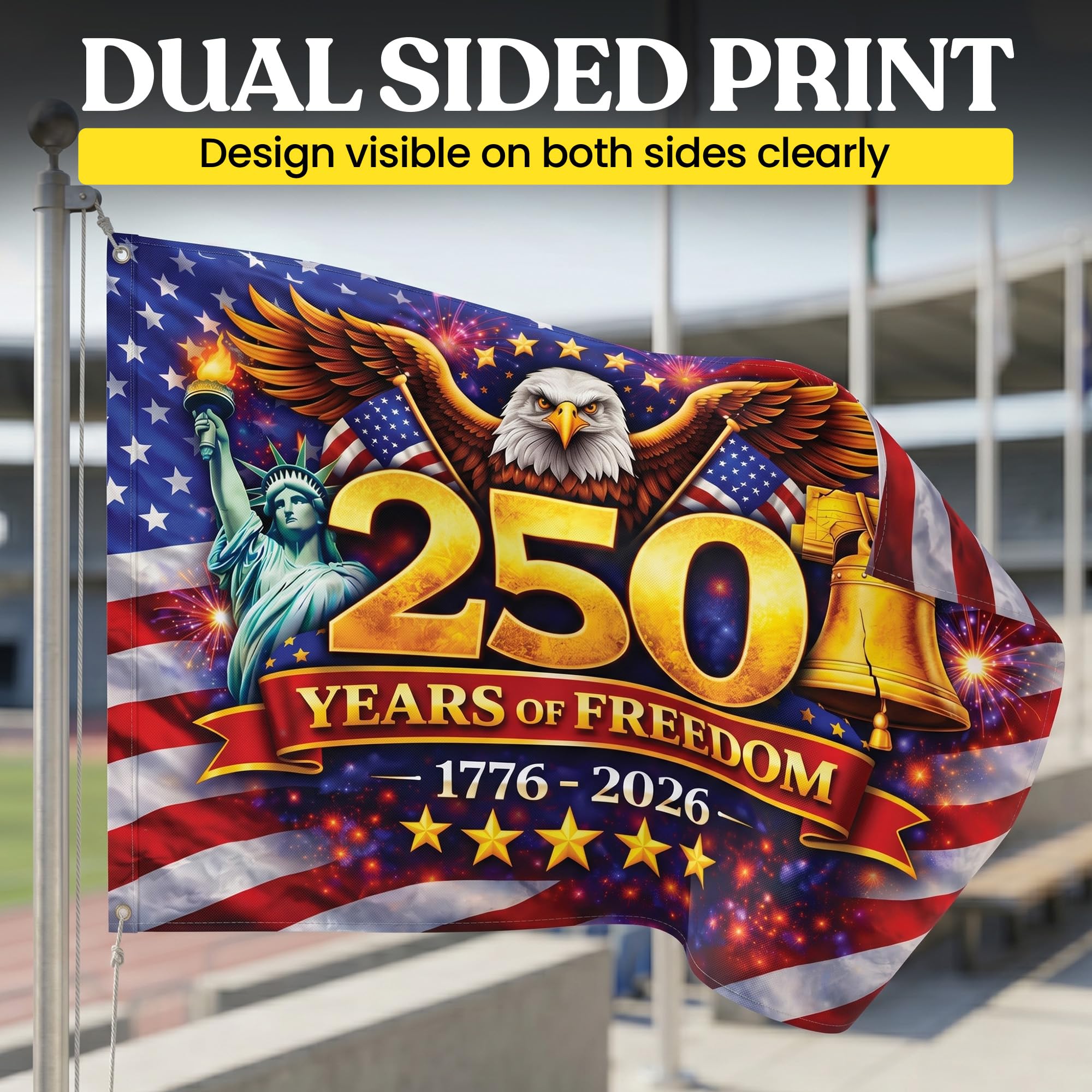 2026 World Cup Welcome Flag 3x5 ft – Double Sided Printed Outdoor Flags with USA, Canada & Mexico Design – Decorative Yard Banner for Soccer Tournament, Lawn, Patio & Sports Fans – Weather Resistant