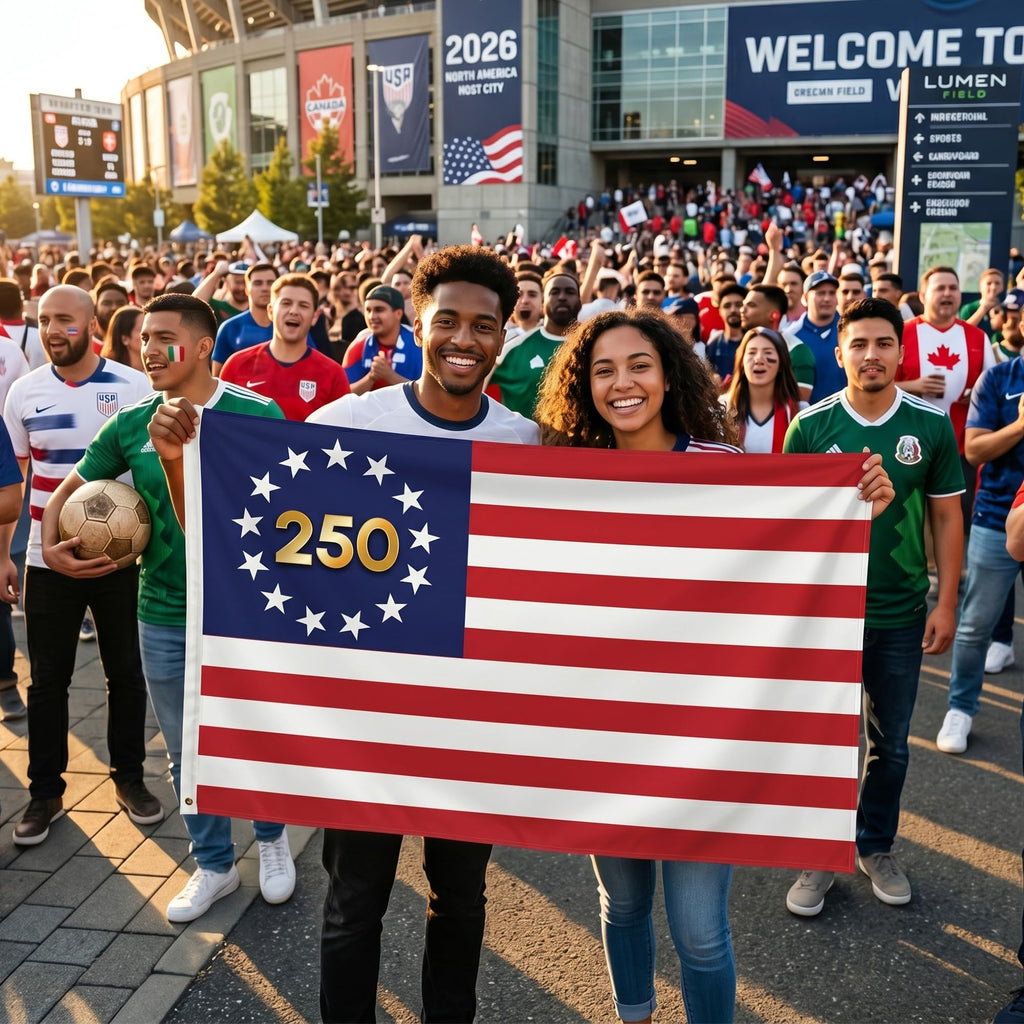 2026 World Cup Welcome Flag 3x5 ft – Double Sided Printed Outdoor Flags with USA, Canada & Mexico Design – Decorative Yard Banner for Soccer Tournament, Lawn, Patio & Sports Fans – Weather Resistant