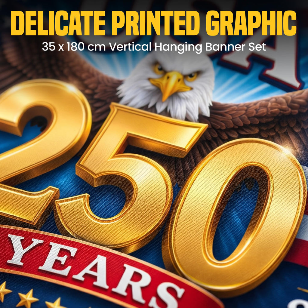 USA 250th Anniversary Garage Door Banner 7x16 Ft – America 1776 2026 Patriotic Bald Eagle Outdoor Large Banner 4th of July, Independence Day, America Home Decor