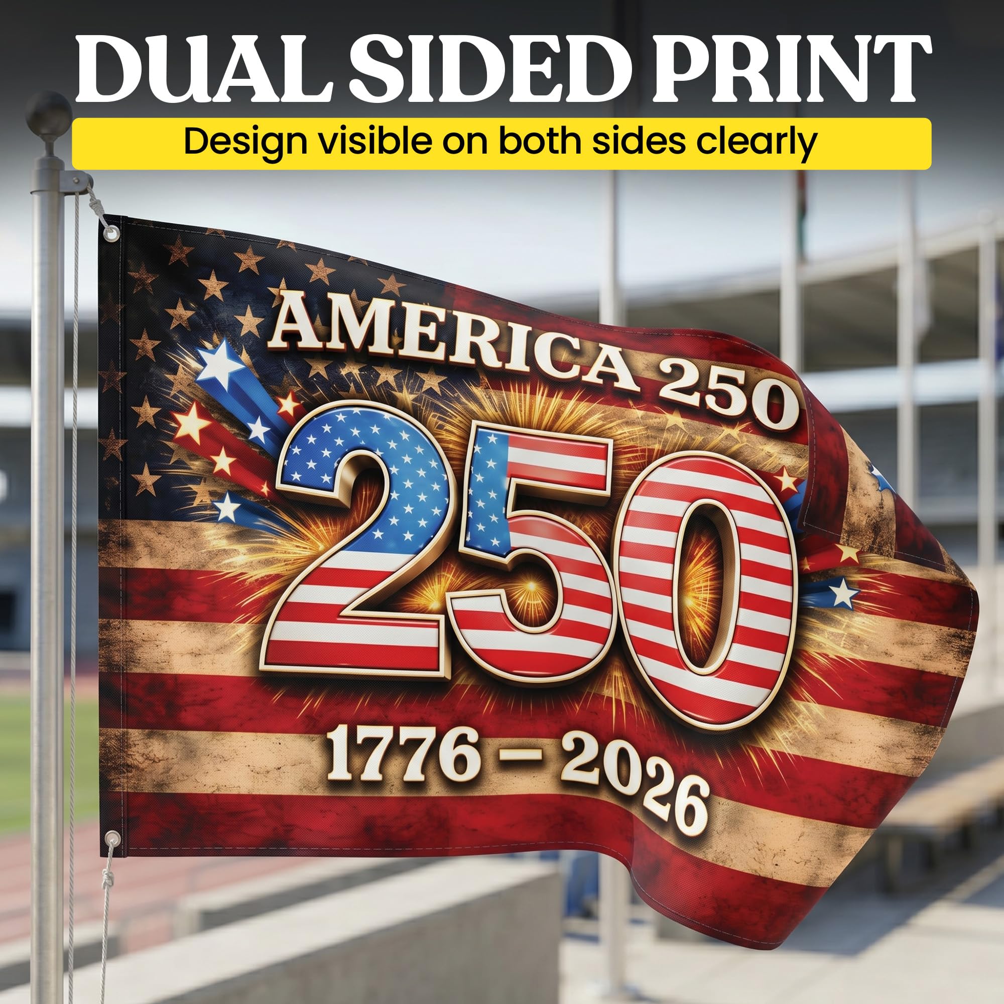 2026 World Cup Welcome Flag 3x5 ft – Double Sided Printed Outdoor Flags with USA, Canada & Mexico Design – Decorative Yard Banner for Soccer Tournament, Lawn, Patio & Sports Fans – Weather Resistant