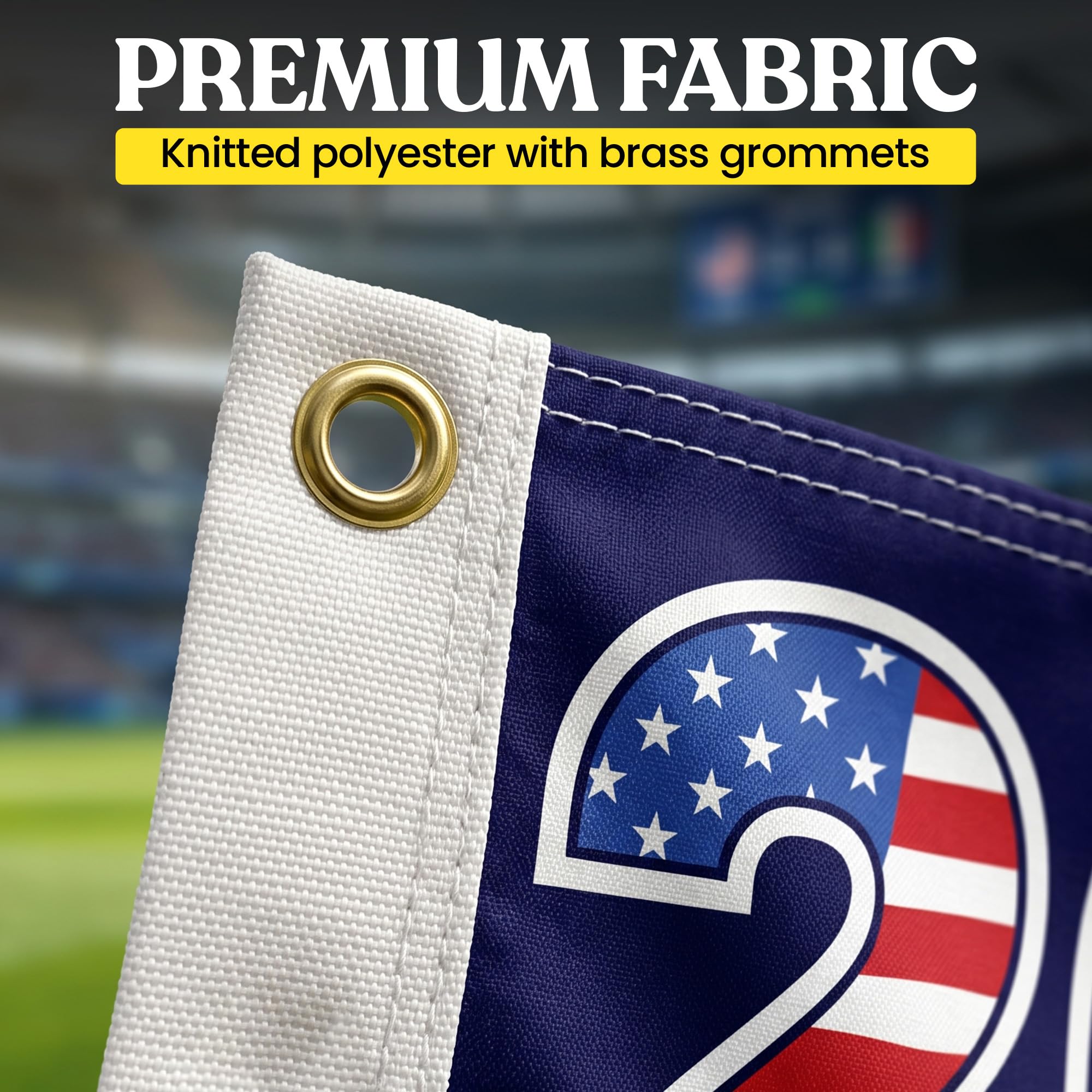 2026 World Cup Welcome Flag 3x5 ft – Double Sided Printed Outdoor Flags with USA, Canada & Mexico Design – Decorative Yard Banner for Soccer Tournament, Lawn, Patio & Sports Fans – Weather Resistant