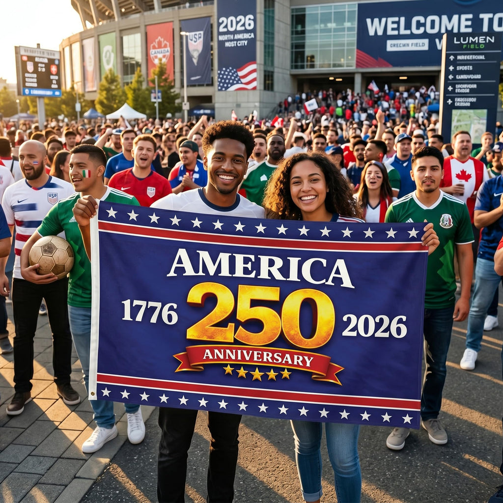 2026 World Cup Welcome Flag 3x5 ft – Double Sided Printed Outdoor Flags with USA, Canada & Mexico Design – Decorative Yard Banner for Soccer Tournament, Lawn, Patio & Sports Fans – Weather Resistant