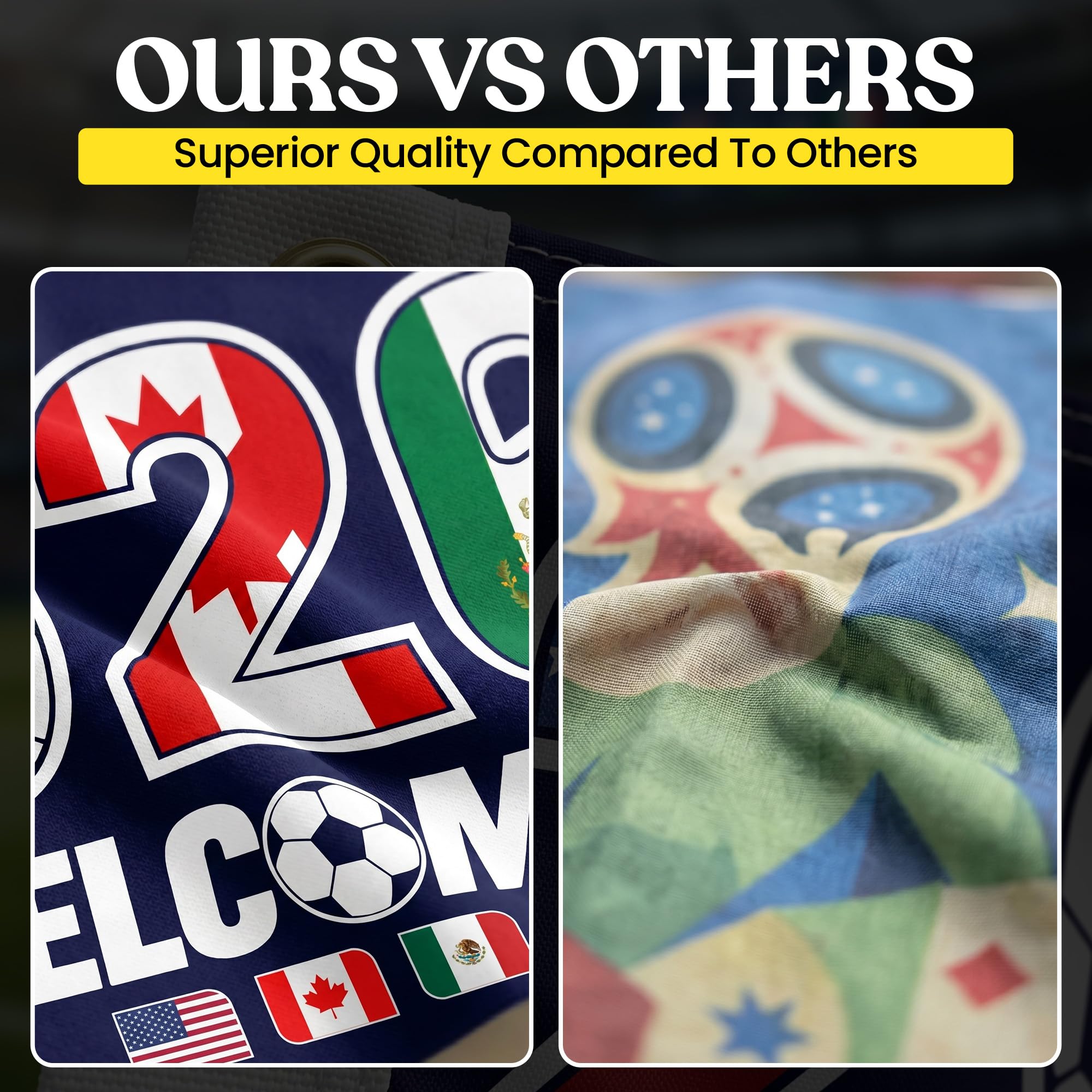 2026 World Cup Welcome Flag 3x5 ft – Double Sided Printed Outdoor Flags with USA, Canada & Mexico Design – Decorative Yard Banner for Soccer Tournament, Lawn, Patio & Sports Fans – Weather Resistant