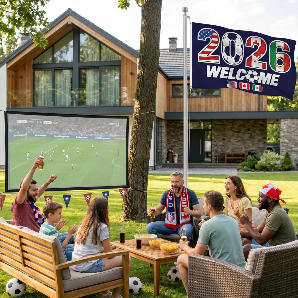 2026 World Cup Welcome Flag 3x5 ft – Double Sided Printed Outdoor Flags with USA, Canada & Mexico Design – Decorative Yard Banner for Soccer Tournament, Lawn, Patio & Sports Fans – Weather Resistant