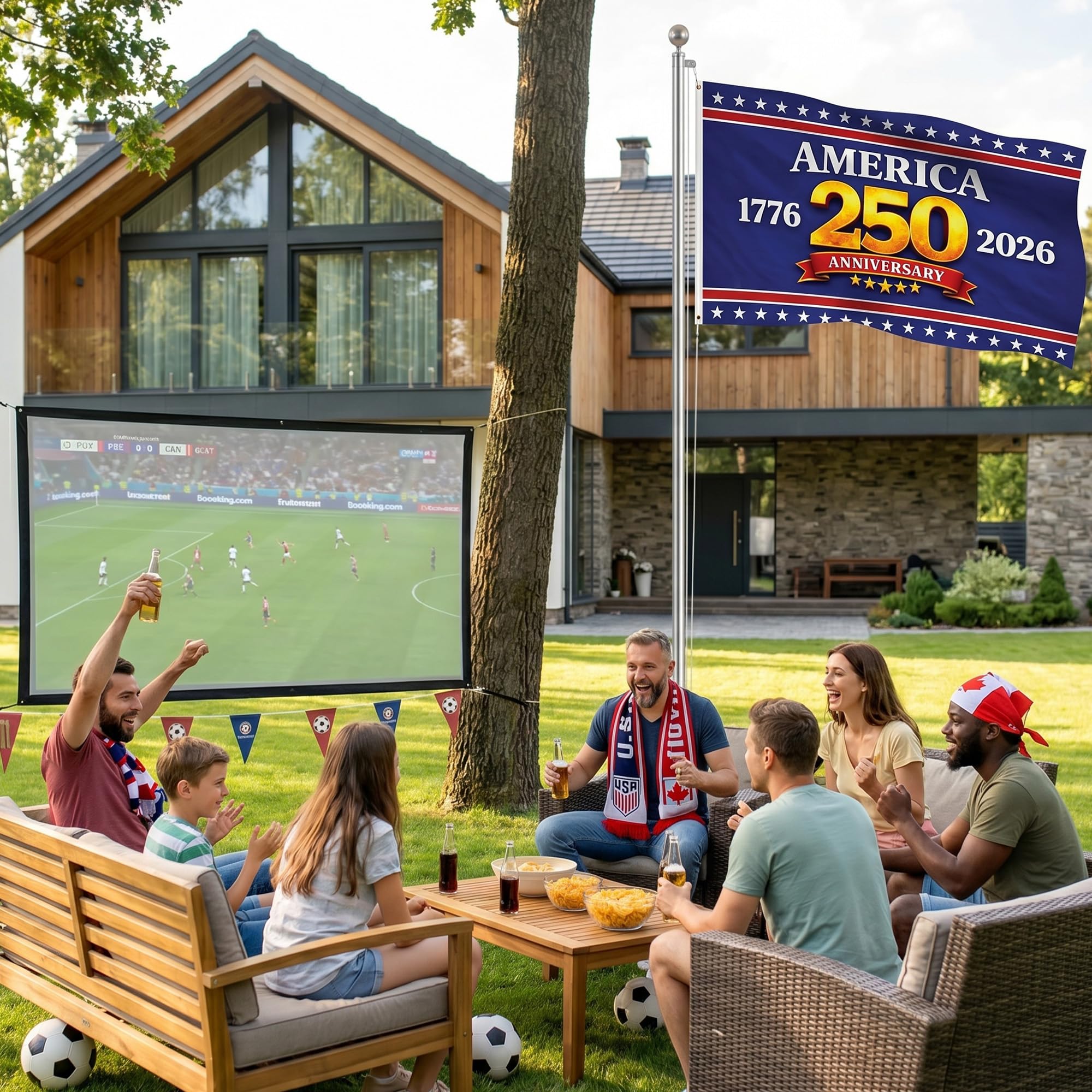 2026 World Cup Welcome Flag 3x5 ft – Double Sided Printed Outdoor Flags with USA, Canada & Mexico Design – Decorative Yard Banner for Soccer Tournament, Lawn, Patio & Sports Fans – Weather Resistant