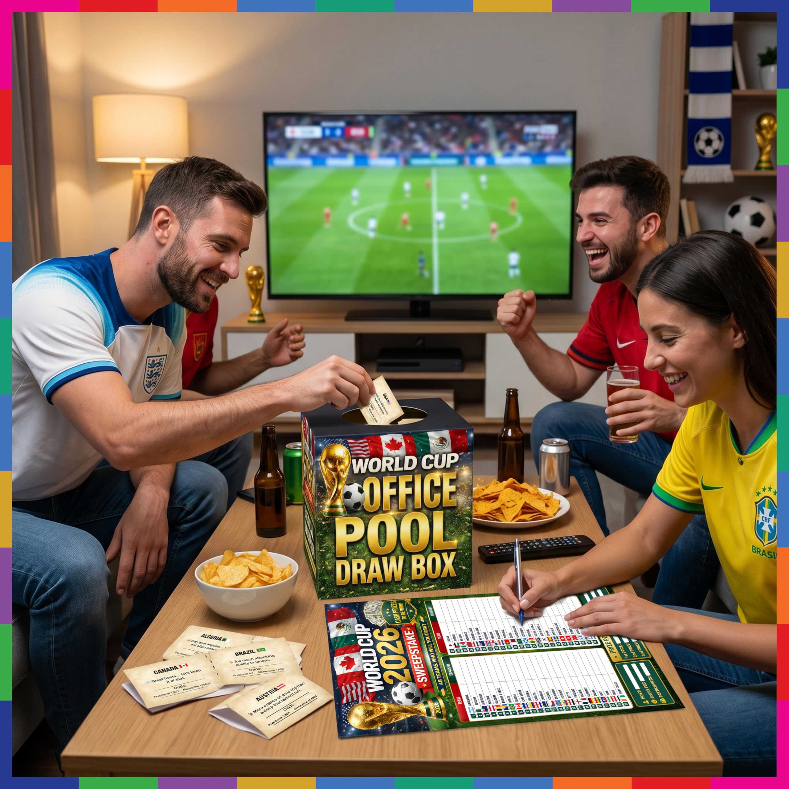 2026 World Cup Wall Chart Ultimate Kit – Large Tournament Bracket Poster + 288 Country Stickers, Action Stickers, Sweepstake Kit, Predictions Cards, Schedule & Accessories – Soccer Fan Party Pack