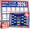 World Cup Wall Chart 2026 | USA Theme - A1 Size 2026 World Cup Football Poster with US Fixtures, Dates, Kick Off Times, Stadiums & Host Cities | World Cup Sweepstake & Prediction Chart