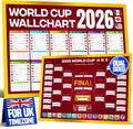 World Cup Wall Chart 2026 | A1 Size 2026 World Cup Football Poster with UK Fixtures, Dates, Kick Off Times, Stadiums & Host Cities | World Cup Sweepstake & Prediction Chart