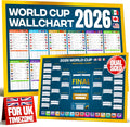 World Cup Wall Chart 2026 | A1 Size 2026 World Cup Football Poster with UK Fixtures, Dates, Kick Off Times, Stadiums & Host Cities | World Cup Sweepstake & Prediction Chart