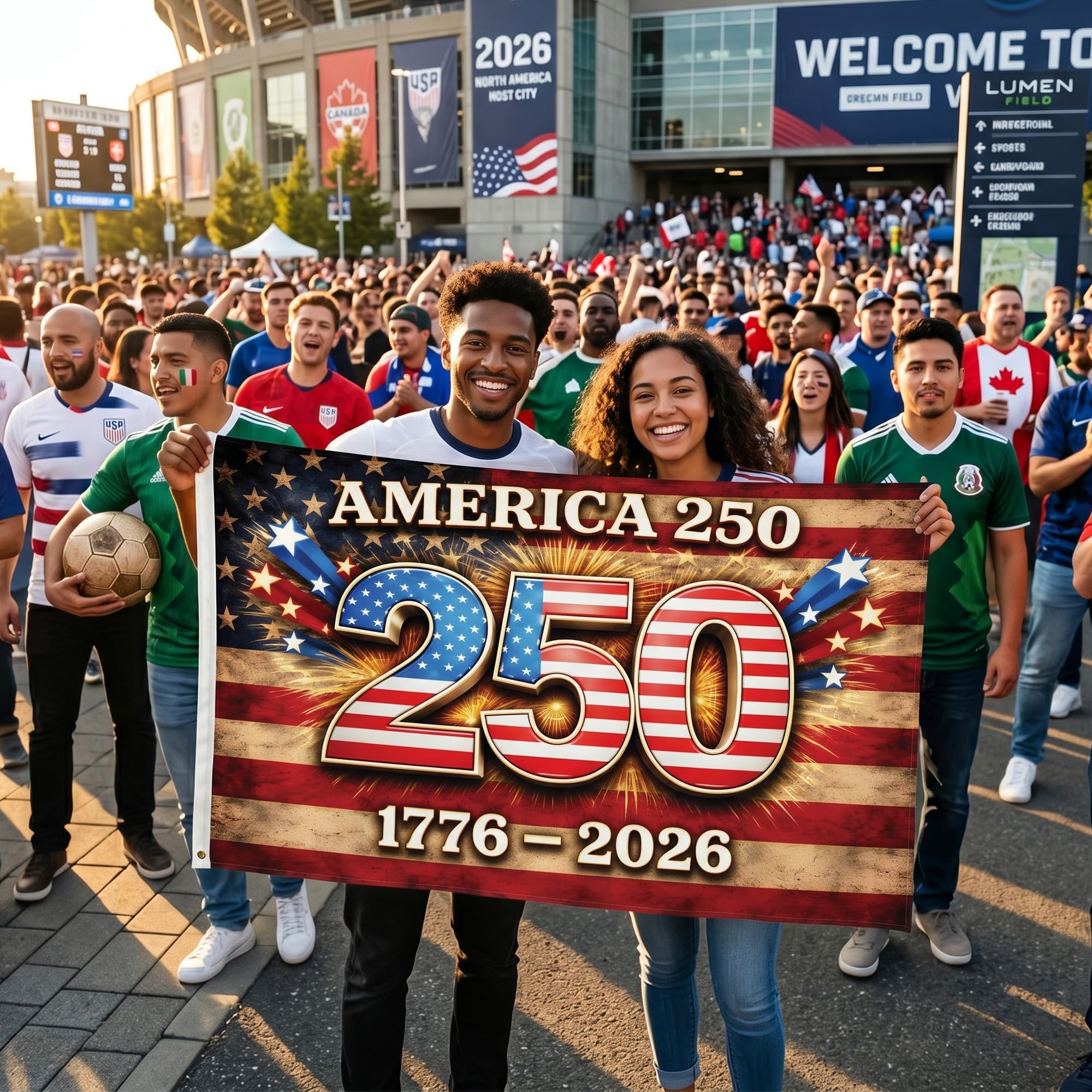 2026 World Cup Welcome Flag 3x5 ft – Double Sided Printed Outdoor Flags with USA, Canada & Mexico Design – Decorative Yard Banner for Soccer Tournament, Lawn, Patio & Sports Fans – Weather Resistant