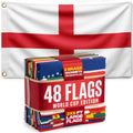 Jester Fiesta 2026 World Cup Football Flags – Complete Set of 48 National Team Flags 90x150cm – Dual-Sided Print, UV Fade Resistant, Brass Grommets – Pub, Bar & Fan Zone - Match Day Decorations